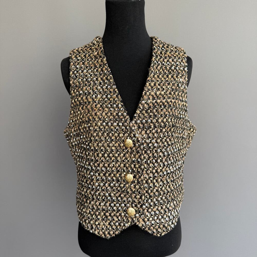 Vtg Y2K Jason Bolden x Worthington Tweed vest - Neutral 3 Button V Neck size M
